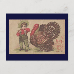 Postal Festiva Vintage Thankending Turkey