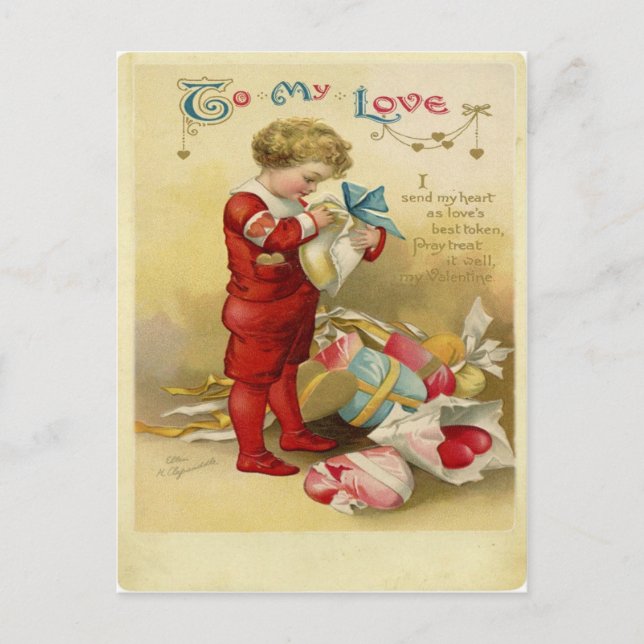 Postal Festiva Vintage Valentine (Anverso)