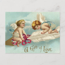 Postal Festiva Vintage Valentine Angel Cherubs