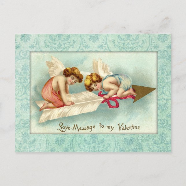 Postal Festiva Vintage Valentine Angels (Anverso)
