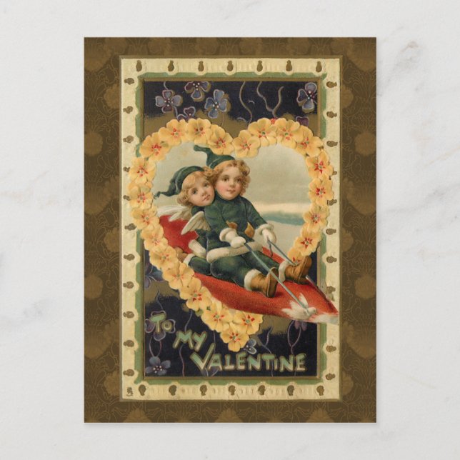 Postal Festiva Vintage Valentine Children (Anverso)