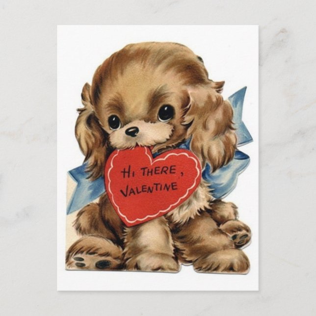 Postal Festiva Vintage Valentine Cocker Spaniel (Anverso)