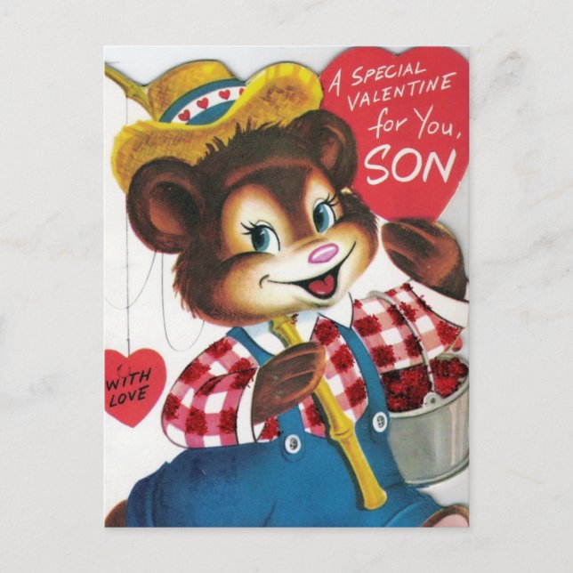 Postal Festiva Vintage Valentine For Son (Anverso)