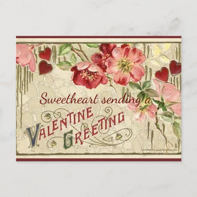 Postal Festiva Vintage Valentine Greeting (Anverso)
