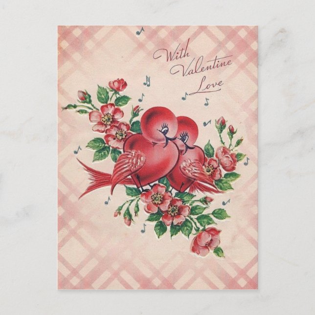 Postal Festiva Vintage Valentine Love Birds (Anverso)