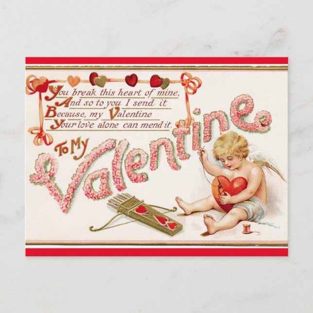 Postal Festiva Vintage Valentine Mending Heart (Anverso)