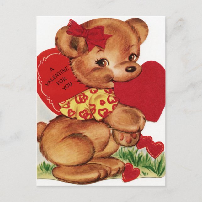 Postal Festiva Vintage Valentine Teddy Bear (Anverso)
