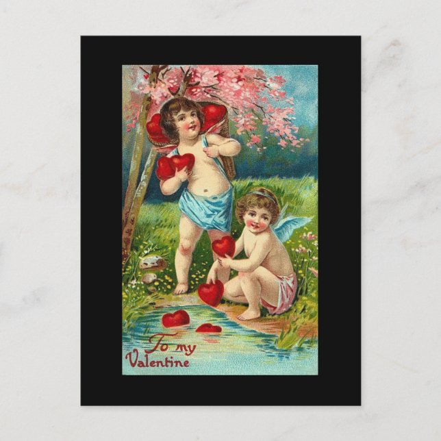 Postal Festiva Vintage Valentine's Cherubs (Anverso)