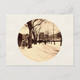 Postal Festiva Vintage Washington DC En Nieve Con Navidades