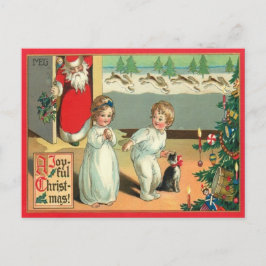 Postal Festiva Vintage Watercolor A Joyful Navidades