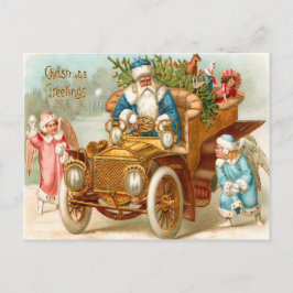 Postal Festiva Vintage Watercolor San Nick Felicitaciones de Navi