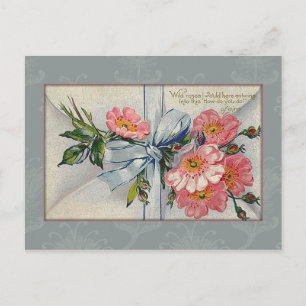 Postal Festiva Vintage Wild Rosas Valentine