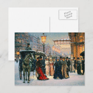 Postal Festiva Vintage Winter Parisian