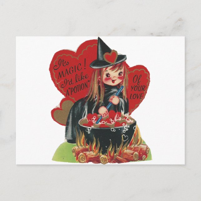 Postal Festiva Vintage "Witch" Valentine (Anverso)