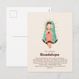 Postal Festiva Virgen de Guadalupe Sostendida por un ángel