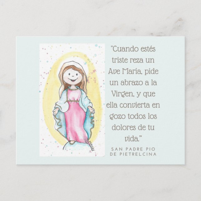 Postal Festiva Virgen María (Anverso)