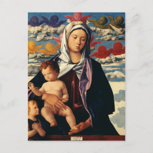 Postal Festiva Virgen y Niño de Bellini Alta Fidelidad Arte Refin