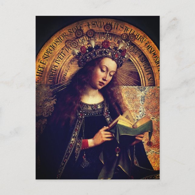 Postal Festiva Virgin Mary - Ghent Altarpiece por Jan van Eyck (Anverso)