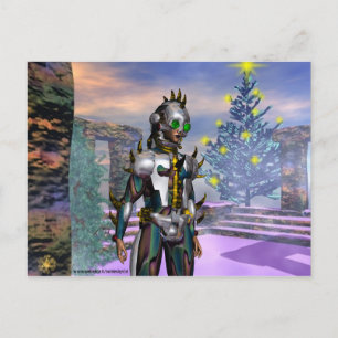 POSTAL FESTIVA VÍSPERA DE AÑO NUEVO DE UN CIBORG