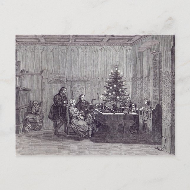 Postal Festiva Víspera de navidades en Alemania (Anverso)