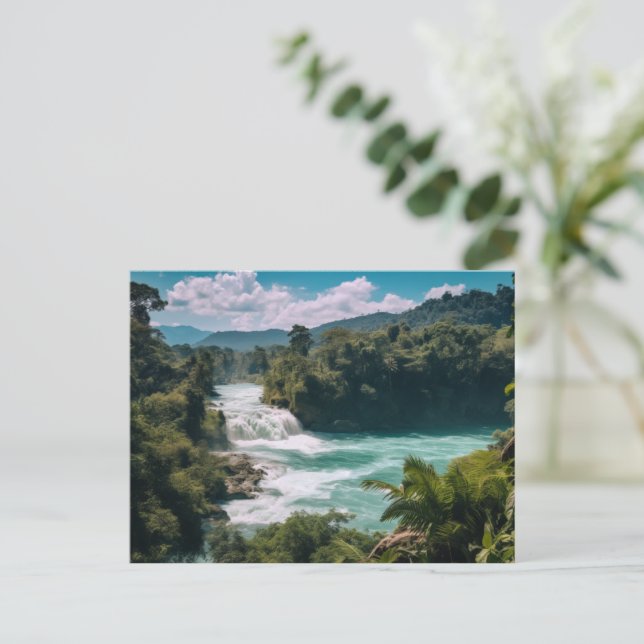 Postal Festiva Vista de Chiapas de México (Anverso de pie)