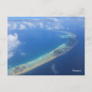 Postal Festiva Vista de Rangiroa desde avión