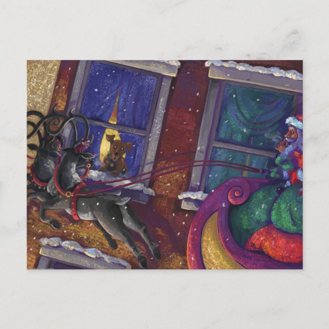 Postal Festiva Vista de Santa (Anverso)