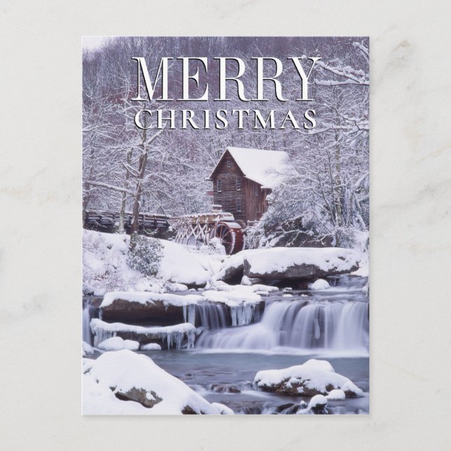Postal Festiva Vista panorámica de invierno de Glad Creek Grist M (Anverso)
