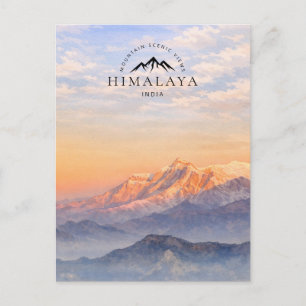 Postal Festiva Vistas escénicas de la montaña del Himalaya India 