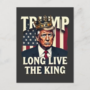 Postal Festiva Viva el Rey Pro Trump Patriótico
