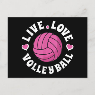 Postal Festiva Vive Ama Voleibol Para Mujeres Chicas Voleibol Fa
