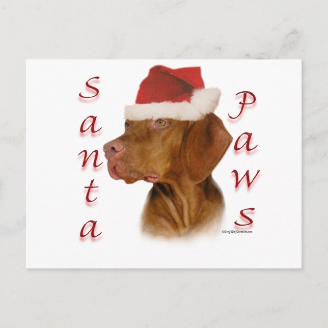 Postal Festiva Vizsla Santa Paws (Anverso)
