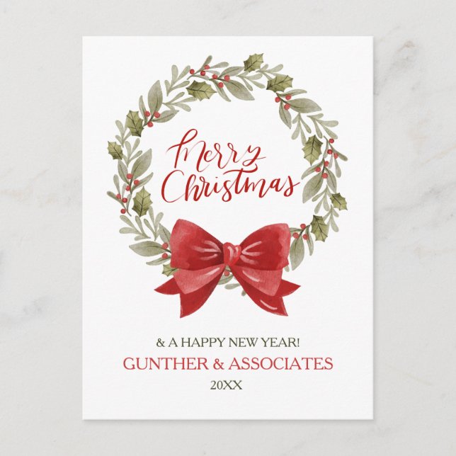 Postal Festiva Vocación de navidades con el saludo corporativo de (Anverso)