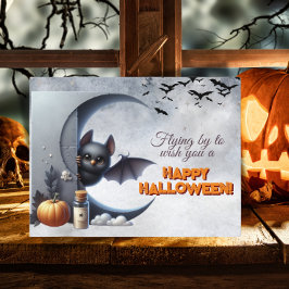 Postal Festiva Volar para desearte un feliz Halloween