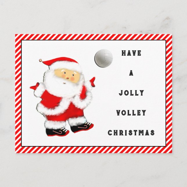 Postal Festiva Volleyball Christmas Holiday Postcard (Anverso)