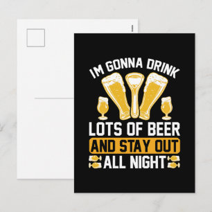 Postal Festiva Voy a beber mucha cerveza