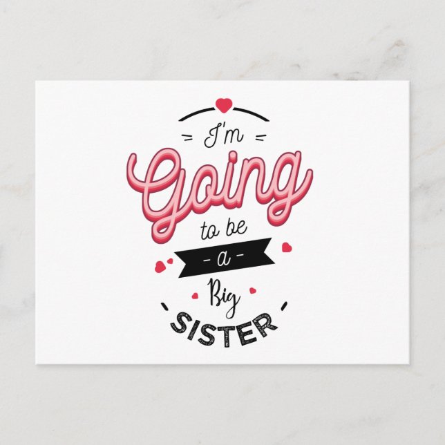 Postal Festiva Voy a ser una hermana mayor (Anverso)