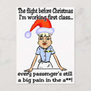 Postal Festiva Vuelo antes de los Navidades