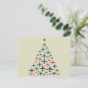 Postal Festiva Vuelo del piloto piloto del retro del árbol de Nav