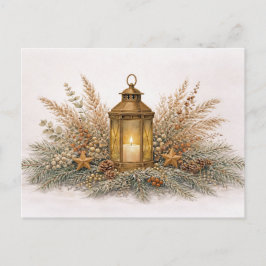 Postal Festiva Warm Neutral Watercolor Christmas Lantern 