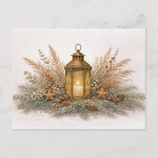 Postal Festiva Warm Neutral Watercolor Christmas Lantern