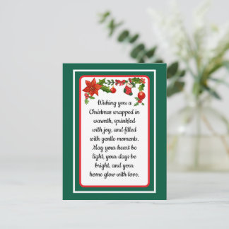 Postal Festiva Warm wishes poinsettia christmas card