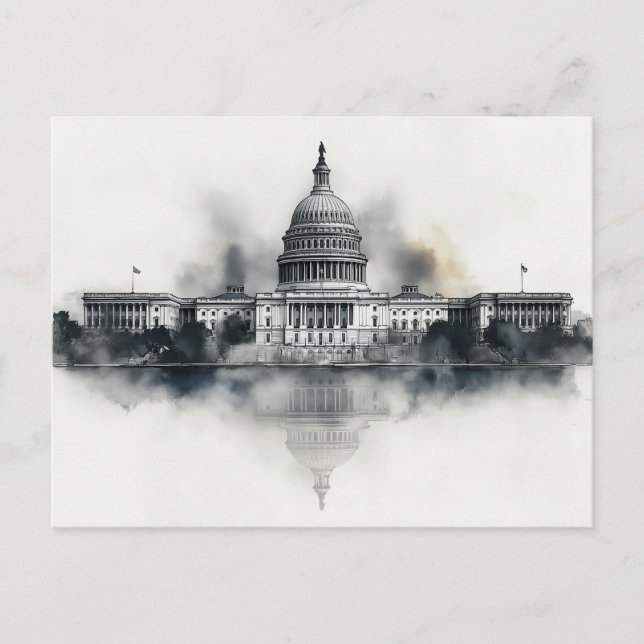 Postal Festiva Washington DC Postcard Black and White (Anverso)