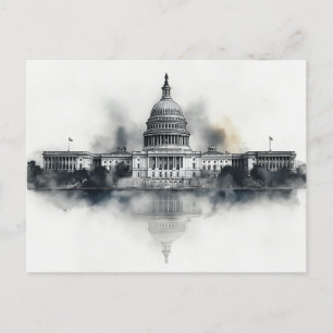 Postal Festiva Washington DC Postcard Black and White