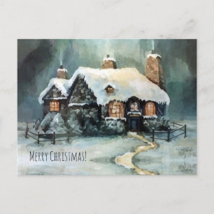 Postal Festiva Watercolor Cosy House Charming Minivilla