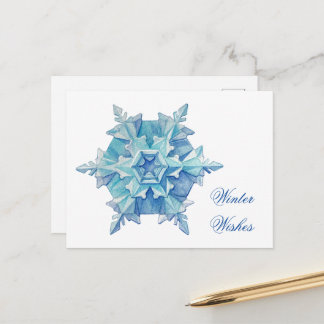 Postal Festiva Watercolor Snowflake