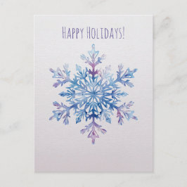 Postal Festiva Watercolor snowflake Christmas Holiday Card