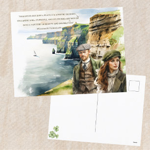 Postal Festiva Watercolor St. Patrick's Day Irish Quote Yeats