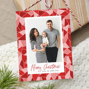 Postal Festiva Watercolor Stained Glass Merry Christmas Photo