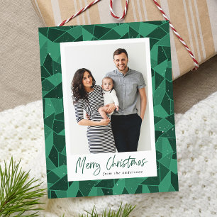 Postal Festiva Watercolor Stained Glass Merry Christmas Photo